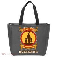 I Asked God To Make Me A Better Man He Sent Me My Two Granddaughters Tote Bag thumb 0
