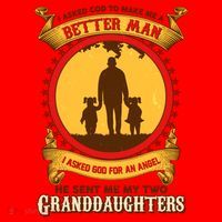 I Asked God To Make Me A Better Man He Sent Me My Two Granddaughters Santa Hat thumb 1