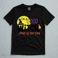 Im A Good Witch Most Of The Time Witch Hat Halloween Quote T-Shirt thumb 5