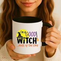 Im A Good Witch Most Of The Time Witch Hat Halloween Quote Coffee Mug thumb 3