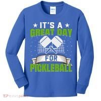 It's A Great Day Pickleball Paddle Gift Kids Long Sleeve Shirt thumb 0