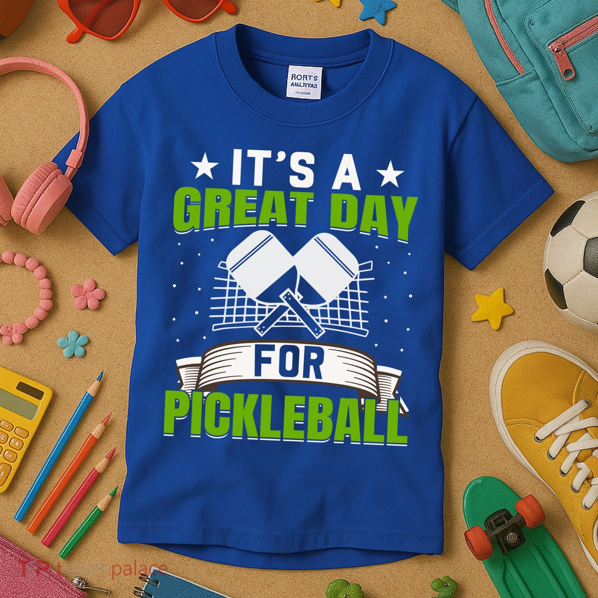 It's A Great Day Pickleball Paddle Gift Kids T-Shirt