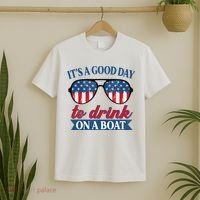 It's a Good Day To Drink On A Boat 4th of July Sunglasses T-Shirt thumb 2