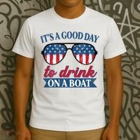 It's a Good Day To Drink On A Boat 4th of July Sunglasses T-Shirt thumb 3