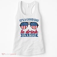 It's a Good Day To Drink On A Boat 4th of July Sunglasses Women's Tank Top thumb 0
