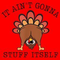 It AinT Gonna Stuff Itself Turkey Funny Thanksgiving Santa Hat thumb 1