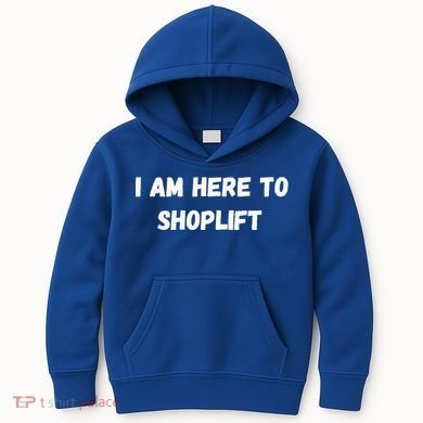 I Am Here To Shoplift Funny Meme Offensive Kids Hoodie