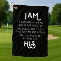 I Am His A Daughter Of A King Quote Golf Towel thumb 1