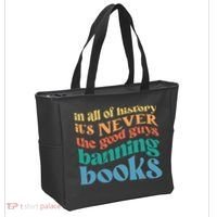 In All History Its Never The Good Guys Banning Books Retro Tote Bag thumb 2