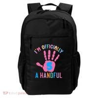IM A Handful Five 5th Birthday Girl Boy Backpack thumb 0