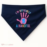 IM A Handful Five 5th Birthday Girl Boy USA-Made Doggie Bandana thumb 0