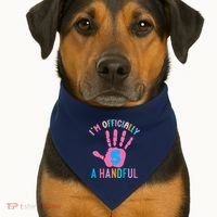 IM A Handful Five 5th Birthday Girl Boy USA-Made Doggie Bandana thumb 1
