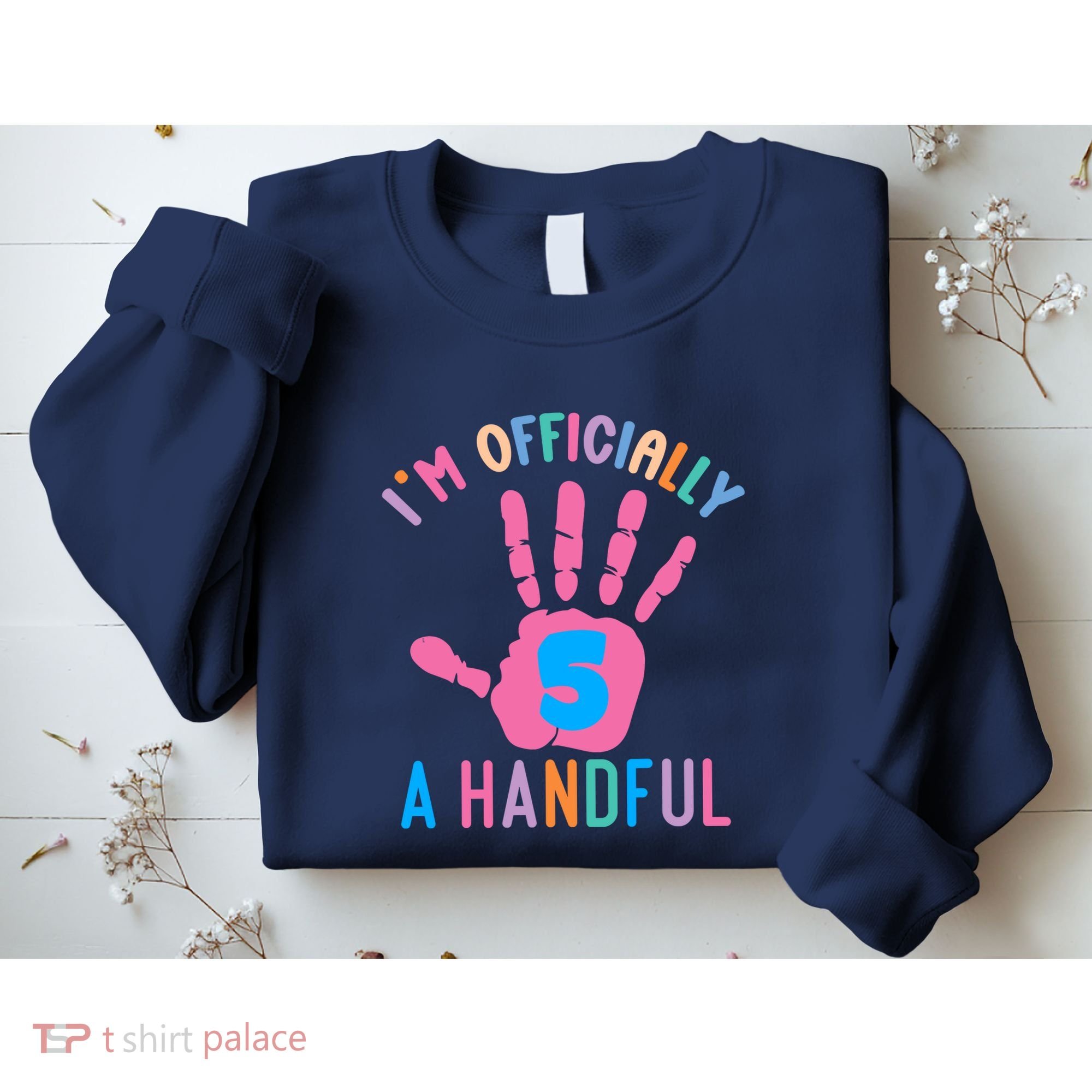 IM A Handful Five 5th Birthday Girl Boy Sweatshirt