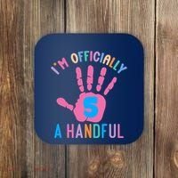 IM A Handful Five 5th Birthday Girl Boy Coaster thumb 0
