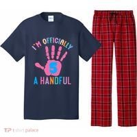 IM A Handful Five 5th Birthday Girl Boy Pajama Set thumb 0