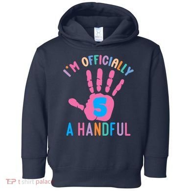 IM A Handful Five 5th Birthday Girl Boy Toddler Hoodie