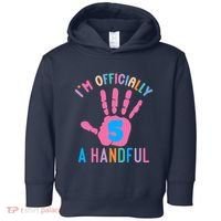 IM A Handful Five 5th Birthday Girl Boy Toddler Hoodie thumb 0