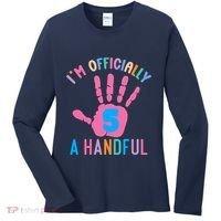 IM A Handful Five 5th Birthday Girl Boy Women's Long Sleeve Shirt thumb 0