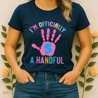 IM A Handful Five 5th Birthday Girl Boy Women's T-Shirt thumb 2