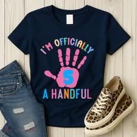 IM A Handful Five 5th Birthday Girl Boy Women's T-Shirt thumb 3