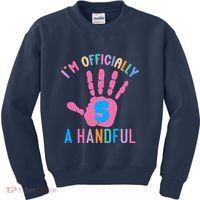 IM A Handful Five 5th Birthday Girl Boy Kids Sweatshirt thumb 0