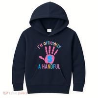 IM A Handful Five 5th Birthday Girl Boy Kids Hoodie thumb 0
