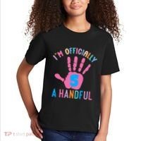 IM A Handful Five 5th Birthday Girl Boy Kids T-Shirt thumb 2