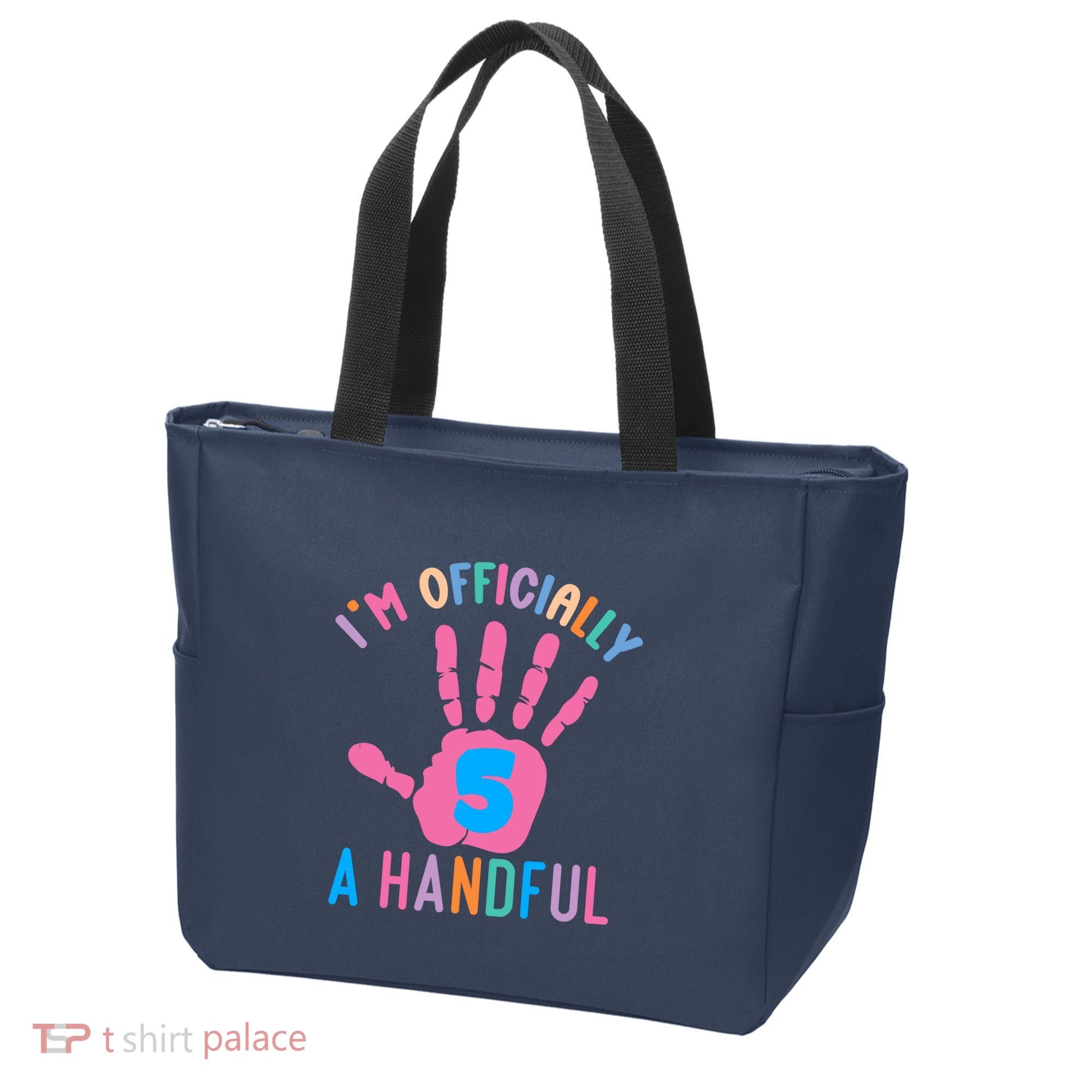 IM A Handful Five 5th Birthday Girl Boy Tote Bag