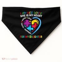 I Am Her Voice Daughter Autism Awareness Mom Dad Puzzle USA-Made Doggie Bandana thumb 0