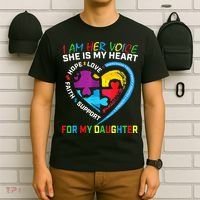 I Am Her Voice Daughter Autism Awareness Mom Dad Puzzle T-Shirt thumb 6