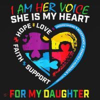 I Am Her Voice Daughter Autism Awareness Mom Dad Puzzle Backpack thumb 2
