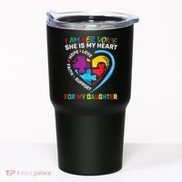 I Am Her Voice Daughter Autism Awareness Mom Dad Puzzle Tumbler thumb 0