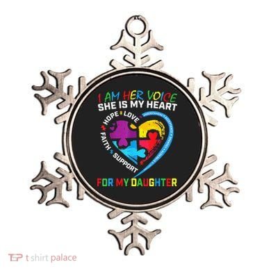 I Am Her Voice Daughter Autism Awareness Mom Dad Puzzle Ornament