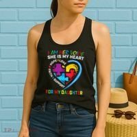 I Am Her Voice Daughter Autism Awareness Mom Dad Puzzle Women's Tank Top thumb 2