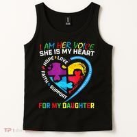 I Am Her Voice Daughter Autism Awareness Mom Dad Puzzle Tank Top thumb 2