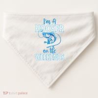 I'm A Hooker On The Weekends Fishing Fish Lover USA-Made Doggie Bandana thumb 0