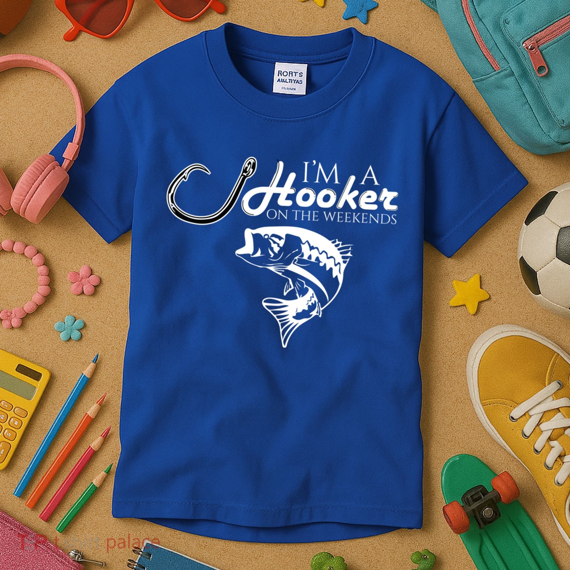 I'm A Hooker On The Weekends Fishing Gift Kids T-Shirt