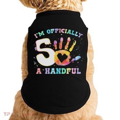 I'm A Handful 5th Birthday Party Funny Five Doggie Tank