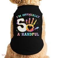 I'm A Handful 5th Birthday Party Funny Five Doggie Tank thumb 0