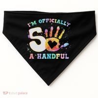 I'm A Handful 5th Birthday Party Funny Five USA-Made Doggie Bandana thumb 0