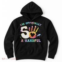 I'm A Handful 5th Birthday Party Funny Five Hoodie thumb 0