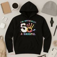 I'm A Handful 5th Birthday Party Funny Five Hoodie thumb 3