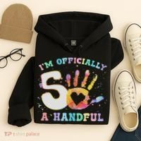 I'm A Handful 5th Birthday Party Funny Five Hoodie thumb 4