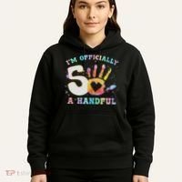 I'm A Handful 5th Birthday Party Funny Five Hoodie thumb 5