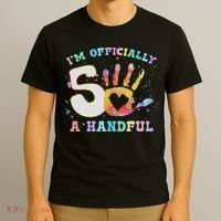 I'm A Handful 5th Birthday Party Funny Five T-Shirt thumb 3