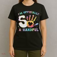 I'm A Handful 5th Birthday Party Funny Five T-Shirt thumb 4