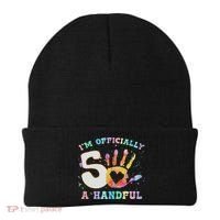 I'm A Handful 5th Birthday Party Funny Five Beanie thumb 0