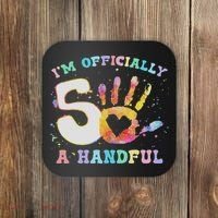 I'm A Handful 5th Birthday Party Funny Five Coaster thumb 0