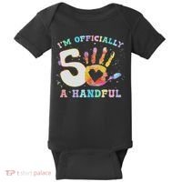 I'm A Handful 5th Birthday Party Funny Five Baby Bodysuit thumb 0