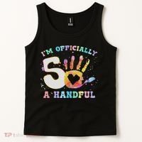 I'm A Handful 5th Birthday Party Funny Five Tank Top thumb 2